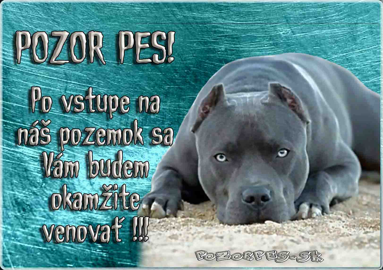 Pozorpes.sk, výstražná tabuľka