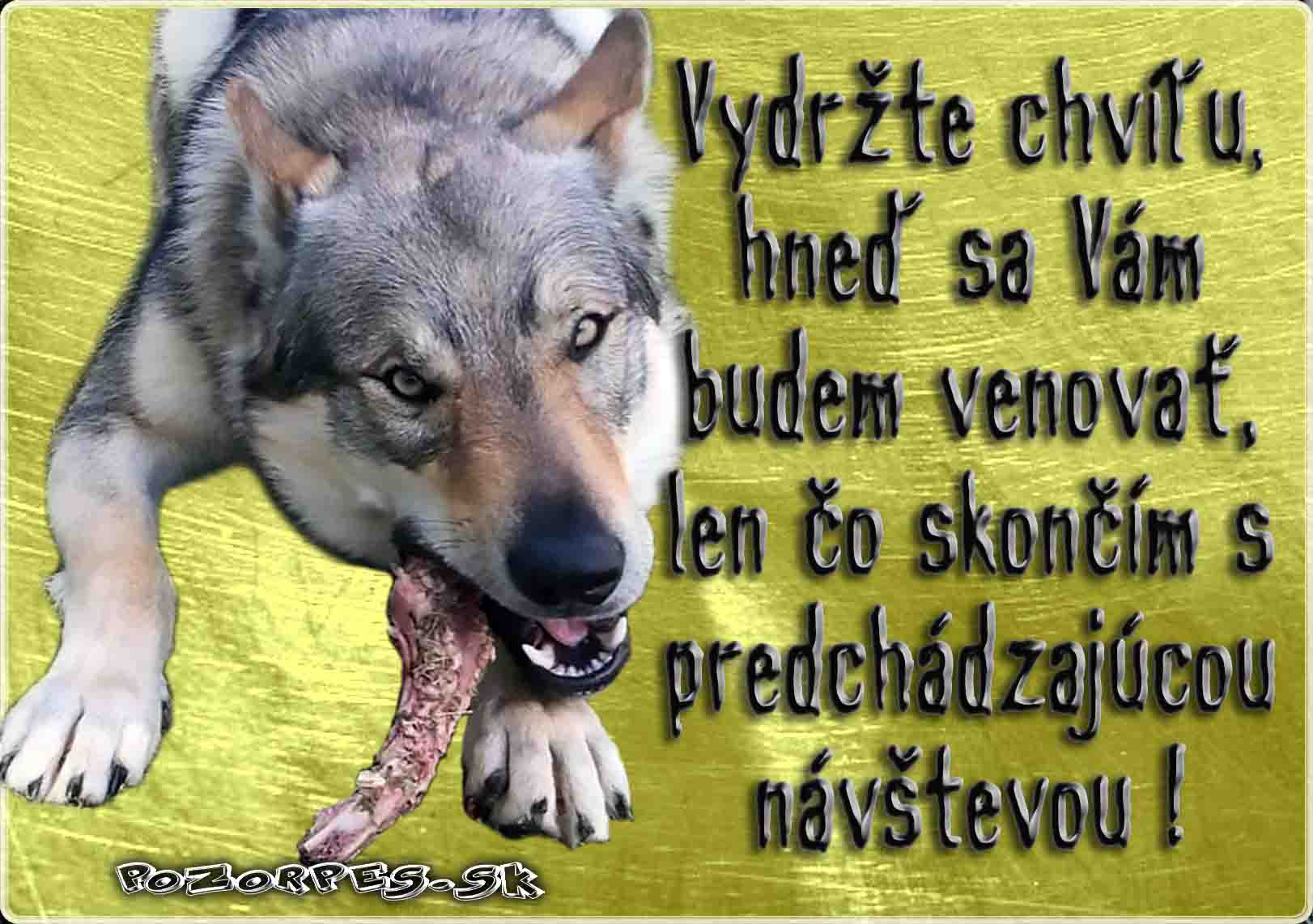 Pozorpes.sk, výstražná tabuľka